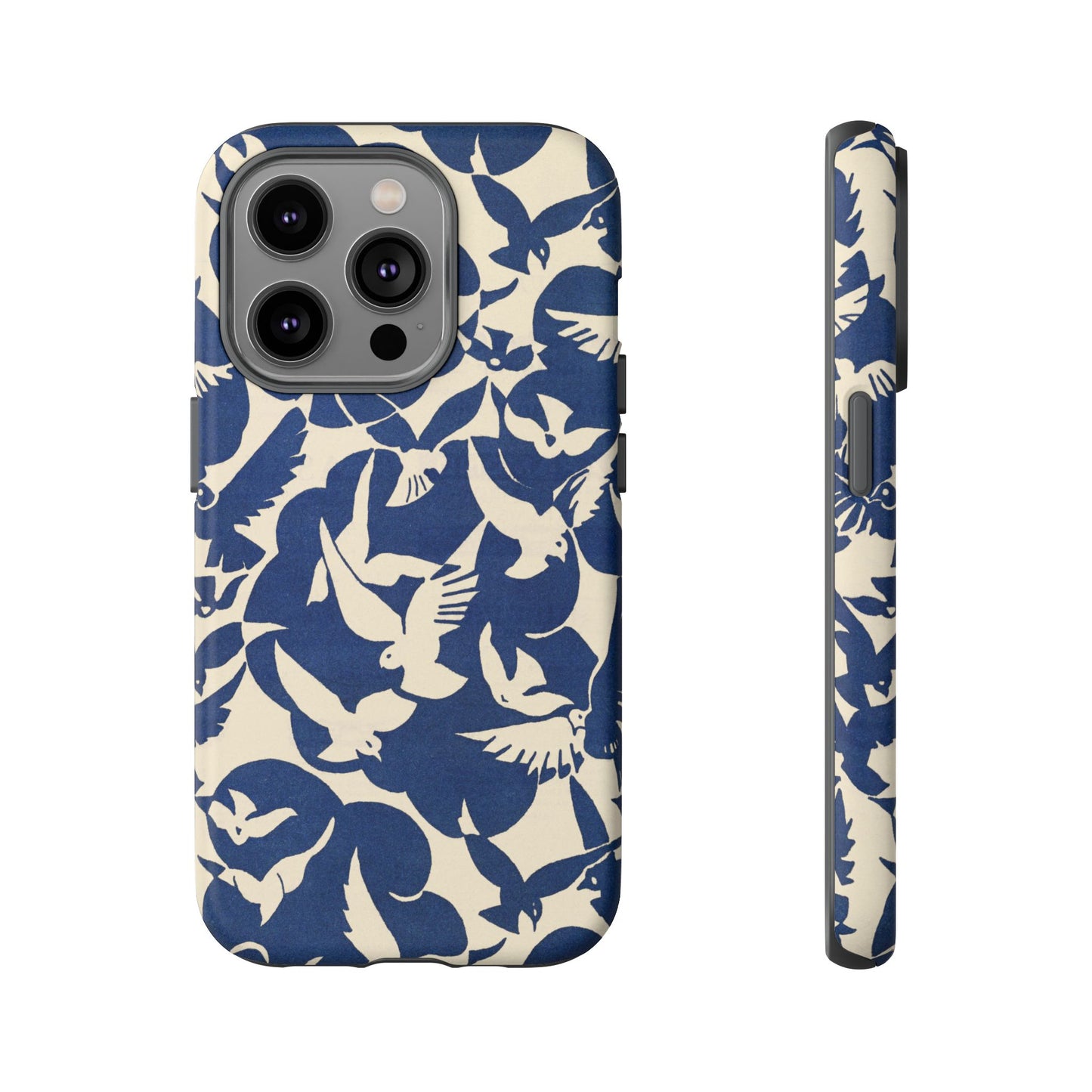 Blue Sky Birds Flying Retro iPhone Case