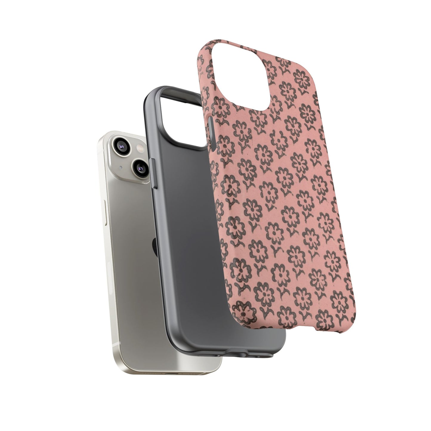 Dutch Pink & Brown Scattered Pattern Floral iPhone Case
