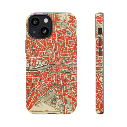 Retro Red Paris Map iPhone Case