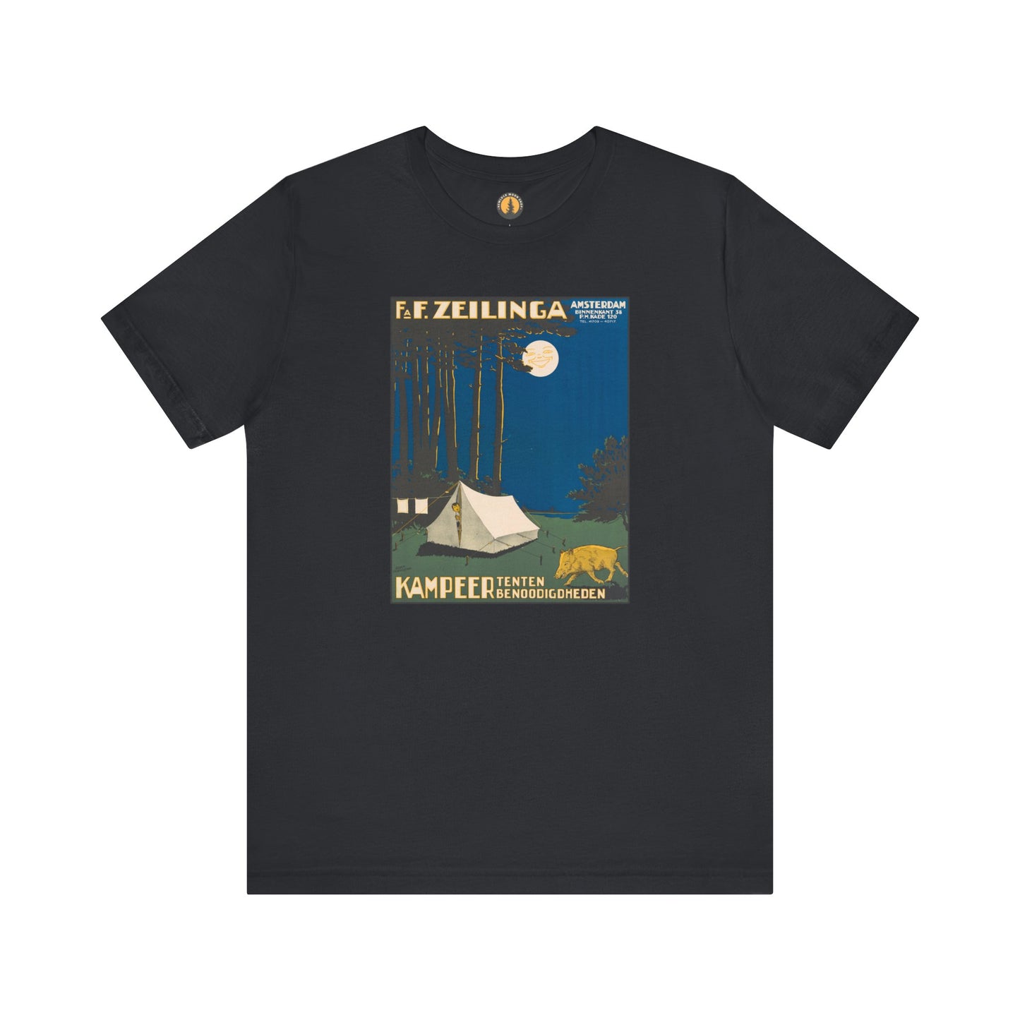 Amsterdam Tent Camping Vintage Tee | Full Moon Forest Adventure