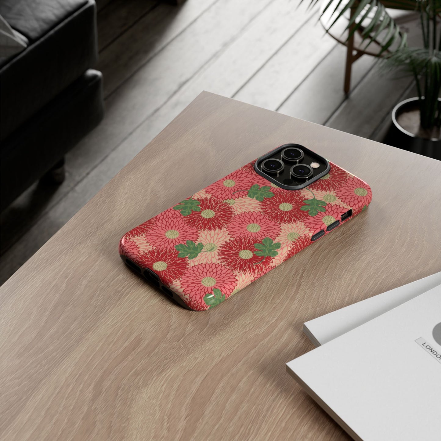 Pink Chrysanthemums Vintage iPhone Case