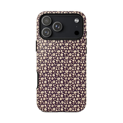 Coffee and Cream Vintage Floral Pattern iPhone Case