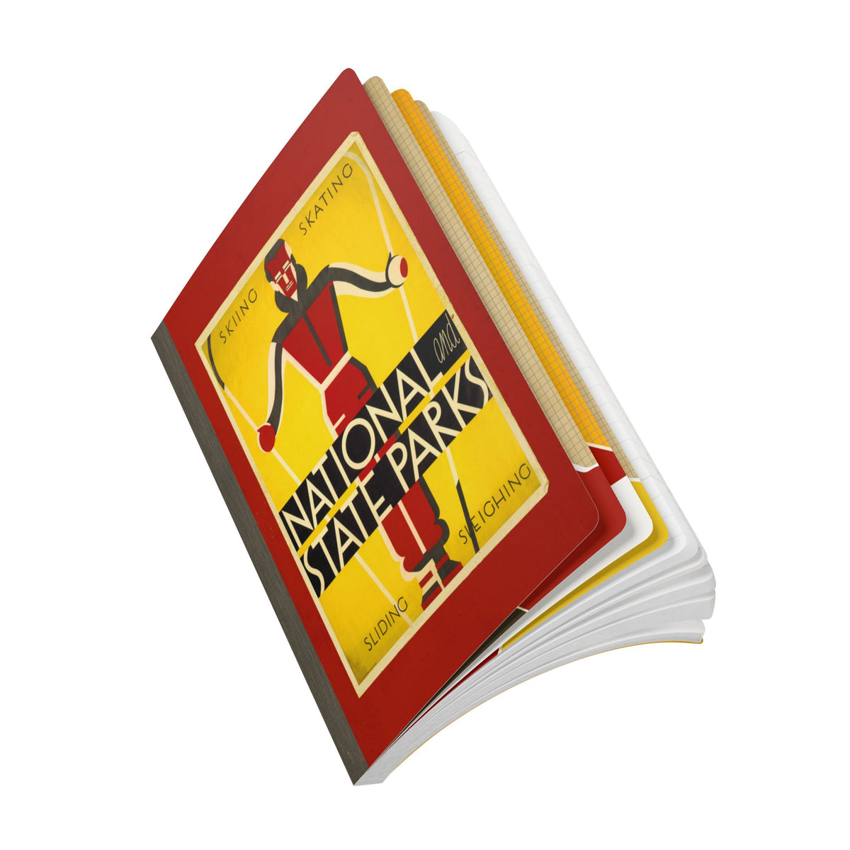 Retro Red Skiing Notebook | Vintage Winter Sports Softcover Travel Journal