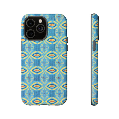 Turquoise Retro Geometric iPhone Case