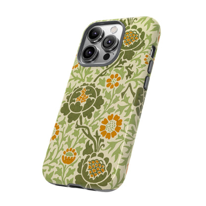 Olive & Orange Vintage Botanical iPhone Case