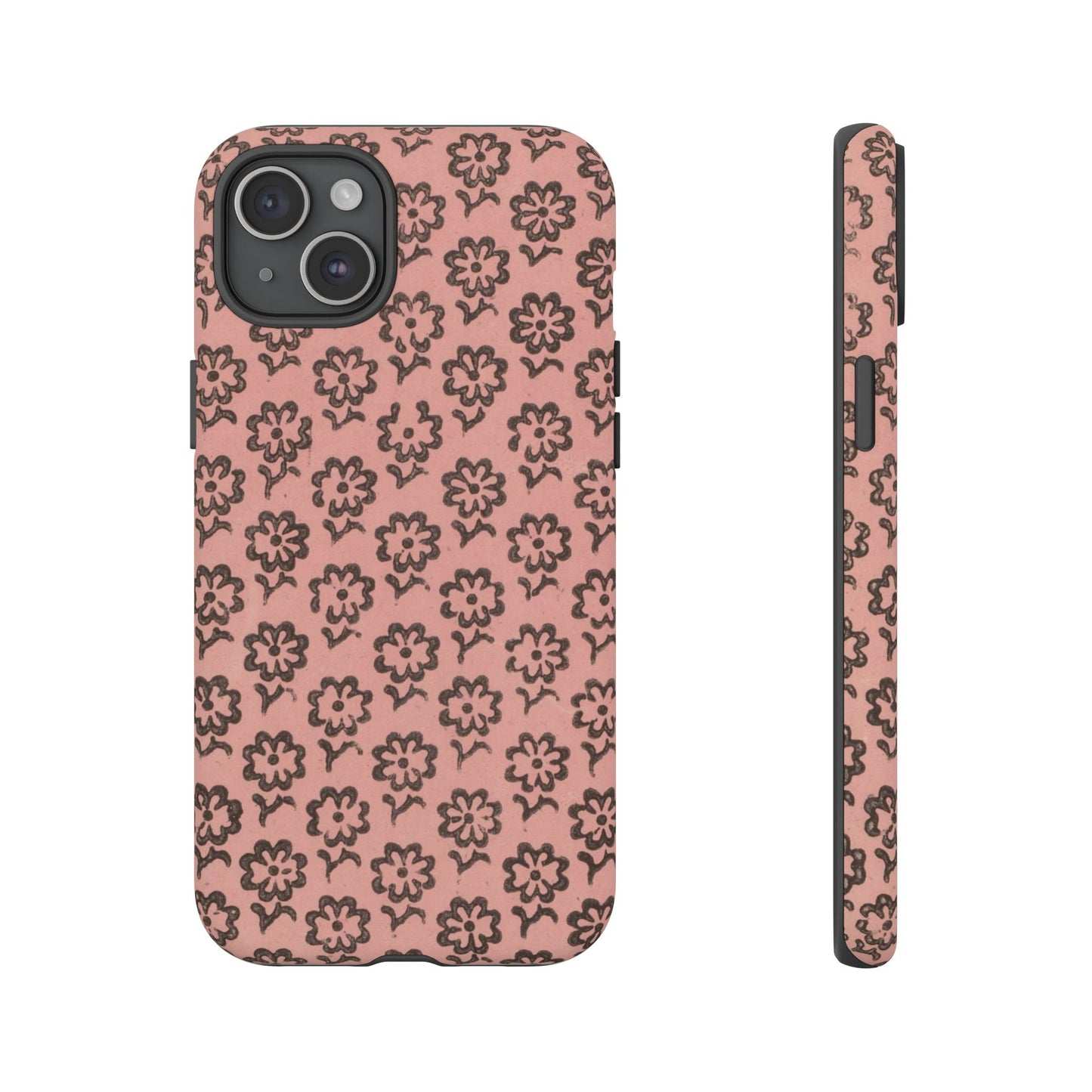 Dutch Pink & Brown Scattered Pattern Floral iPhone Case
