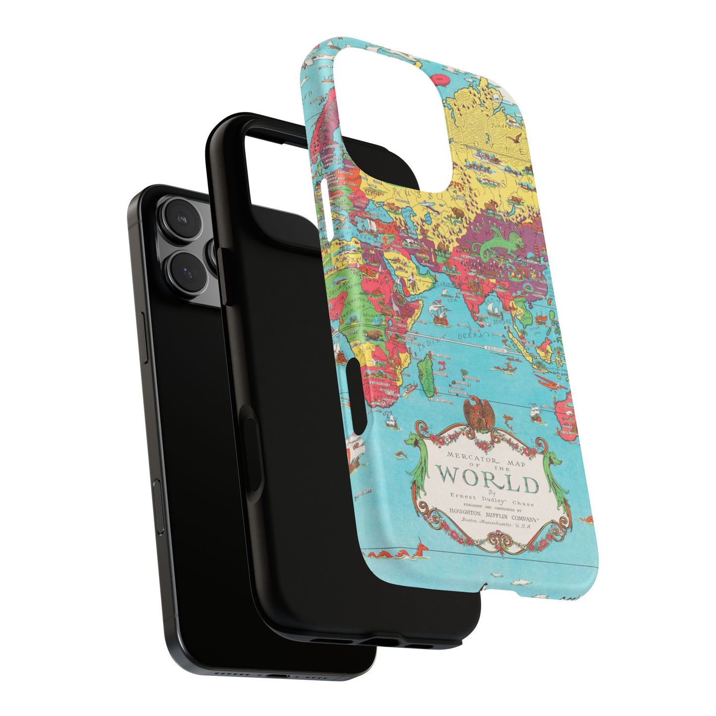 Map of the World Retro Travel iPhone Case