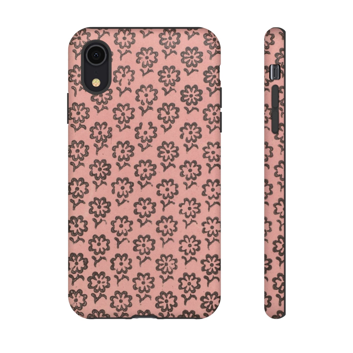 Dutch Pink & Brown Scattered Pattern Floral iPhone Case