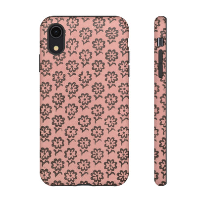 Dutch Pink & Brown Scattered Pattern Floral iPhone Case