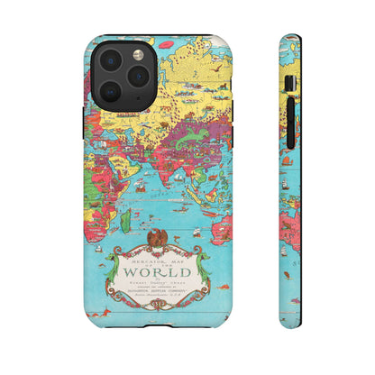 Map of the World Retro Travel iPhone Case