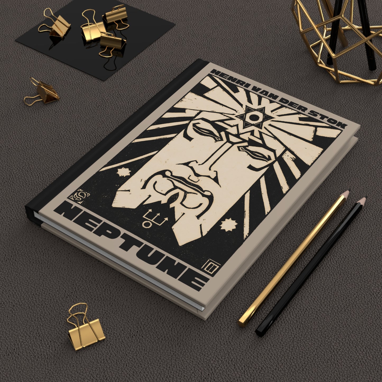 Neptune Hardcover Journal | Henri van der Stok's Planet Masks No. 008