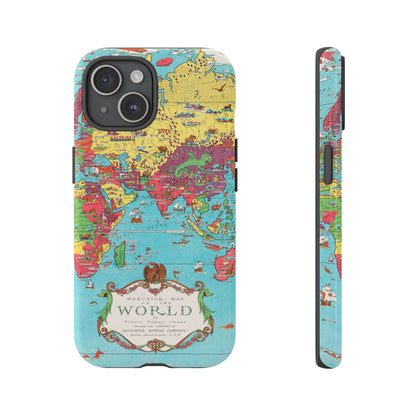 Map of the World Retro Travel iPhone Case