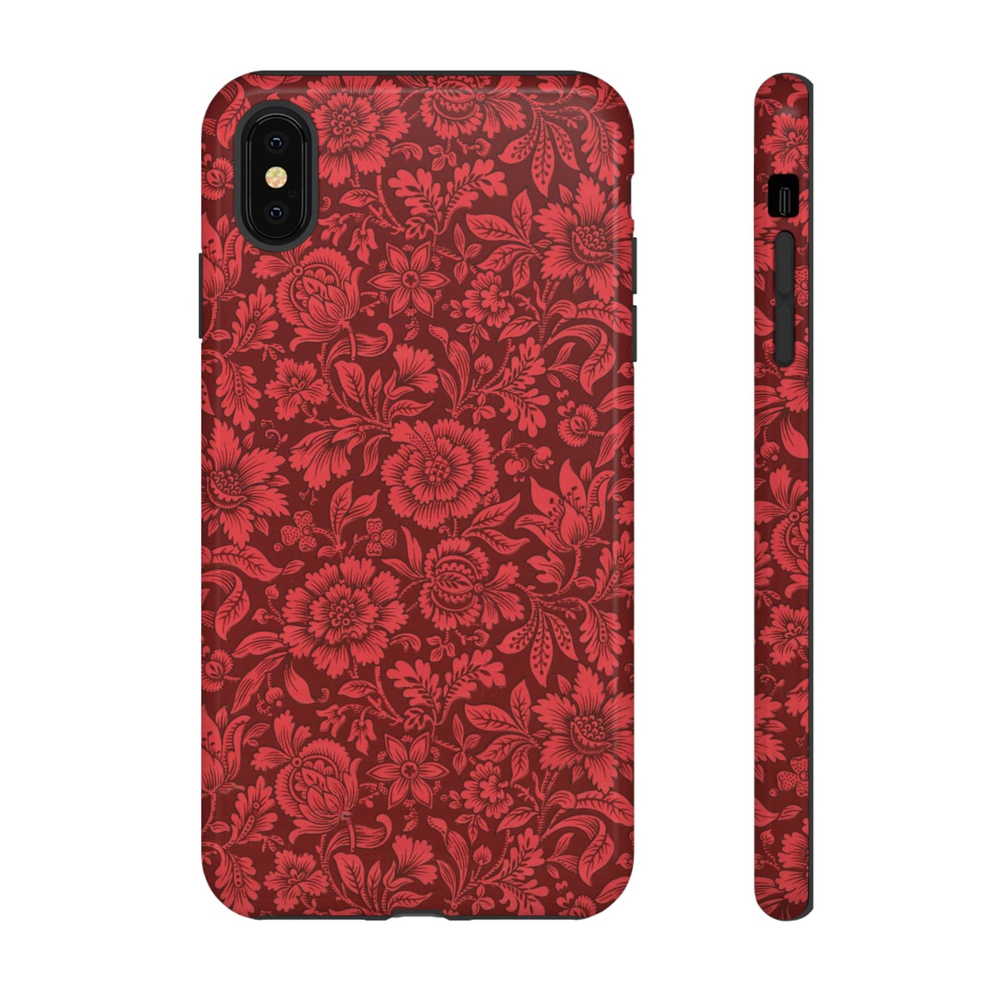 Vintage Crimson Floral Botanical iPhone Case