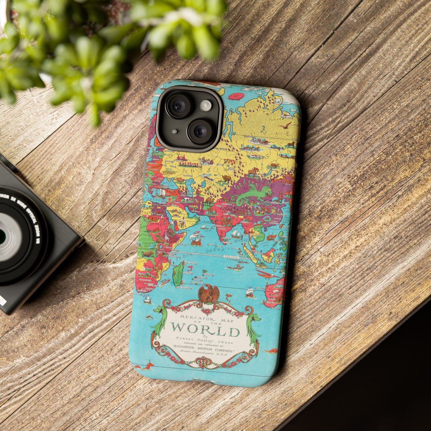 Map of the World Retro Travel iPhone Case