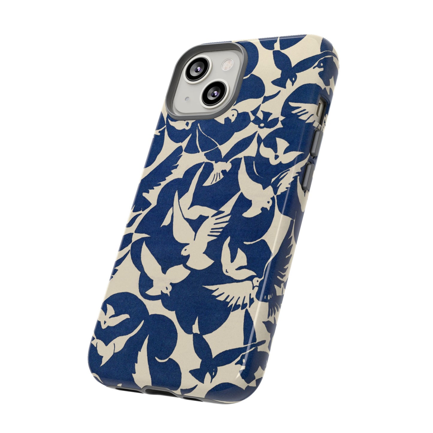 Blue Sky Birds Flying Retro iPhone Case