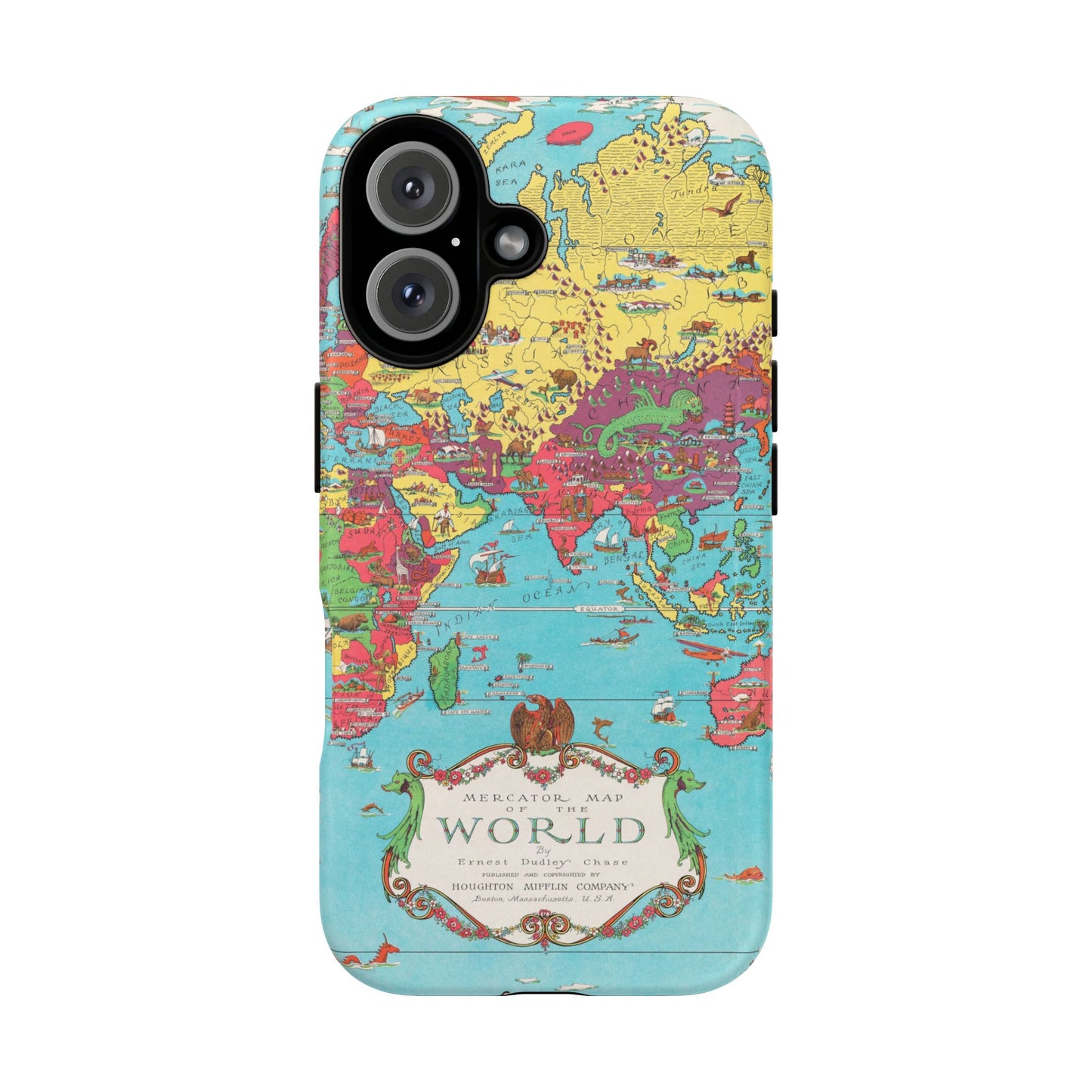 Map of the World Retro Travel iPhone Case