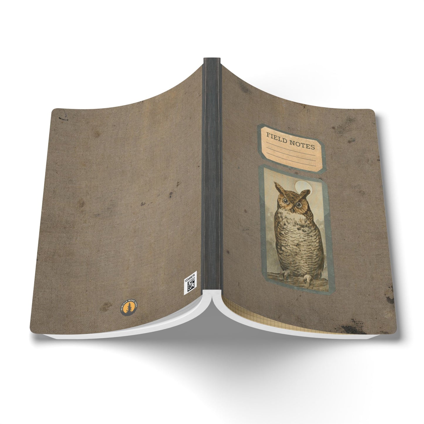 Owl & Moon Vintage Field Notes | Softcover Journal with Inside Illustrations