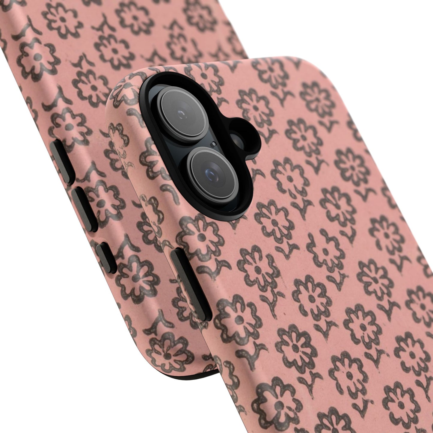 Dutch Pink & Brown Scattered Pattern Floral iPhone Case