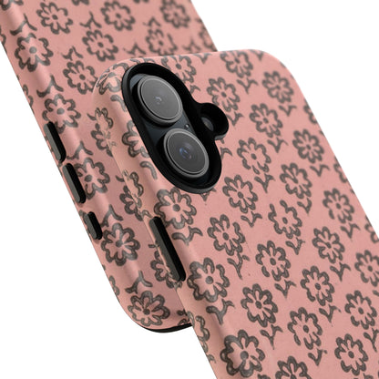 Dutch Pink & Brown Scattered Pattern Floral iPhone Case