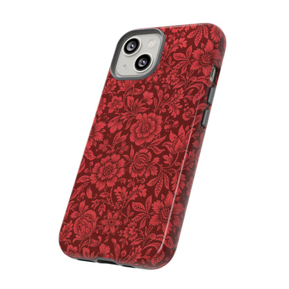 Vintage Crimson Floral Botanical iPhone Case