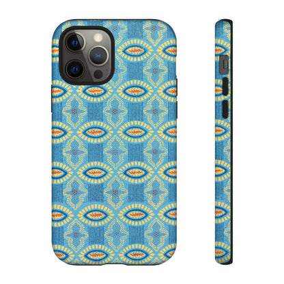 Turquoise Retro Geometric iPhone Case