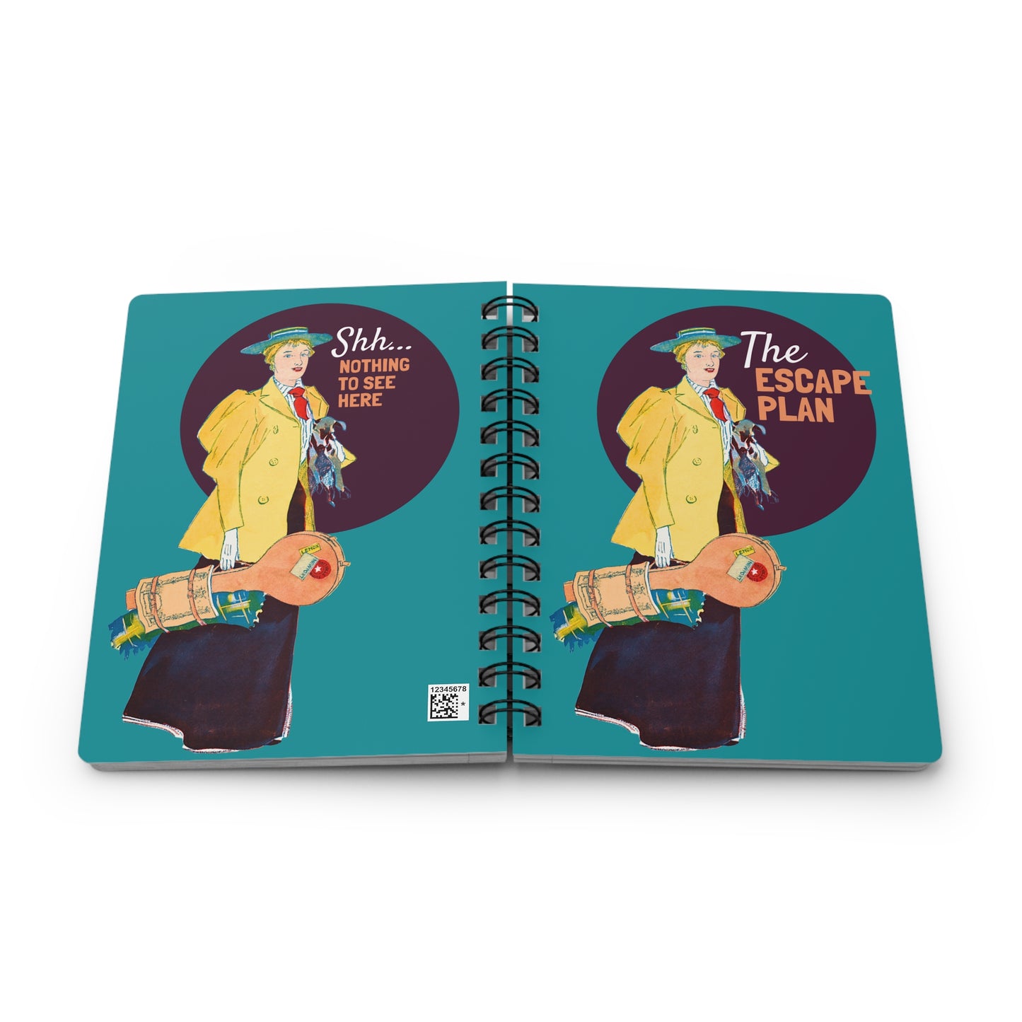 The Escape Plan | Retro Art Spiral Notebook