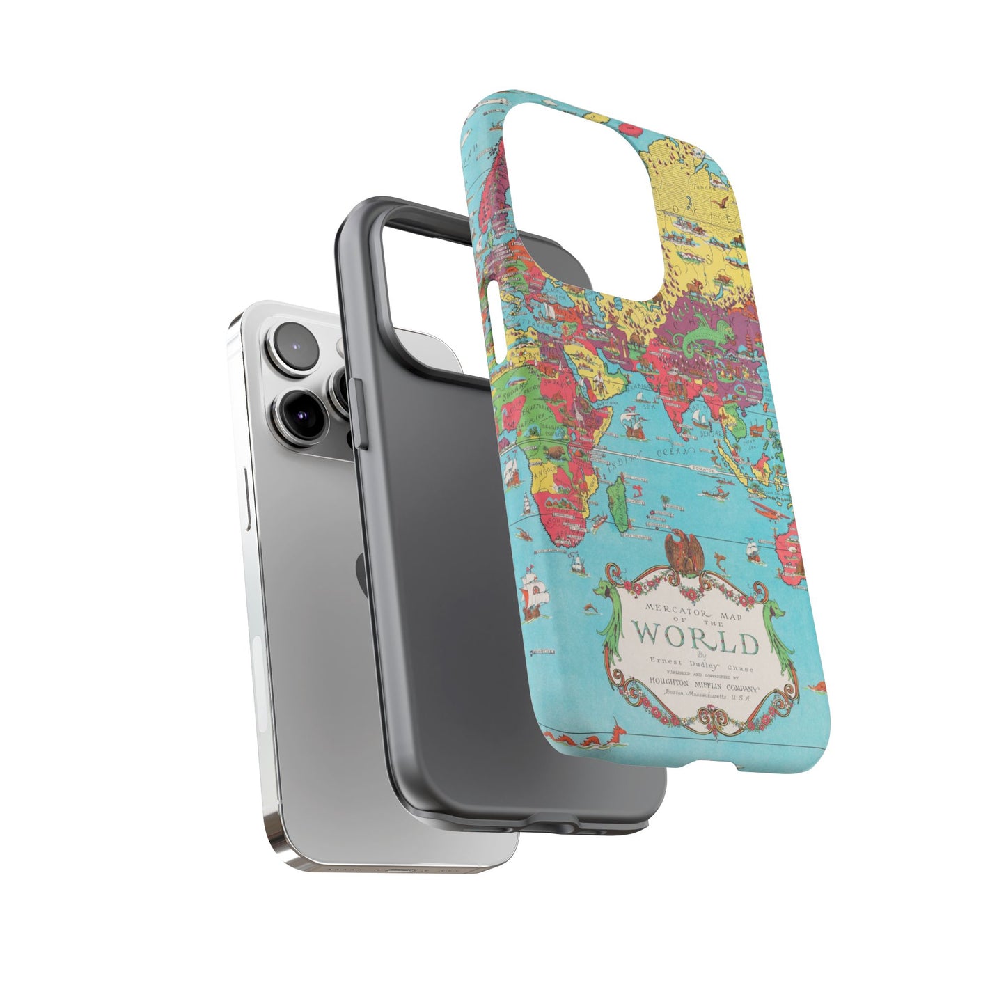 Map of the World Retro Travel iPhone Case