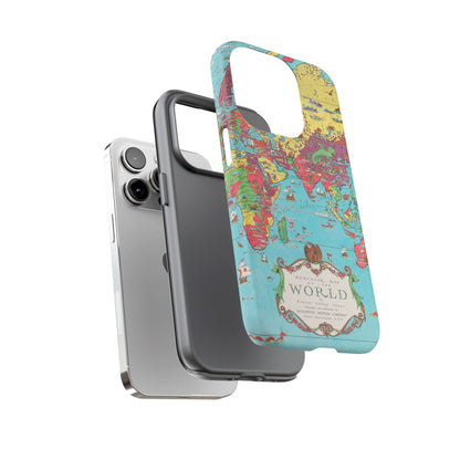 Map of the World Retro Travel iPhone Case
