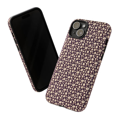 Coffee and Cream Vintage Floral Pattern iPhone Case