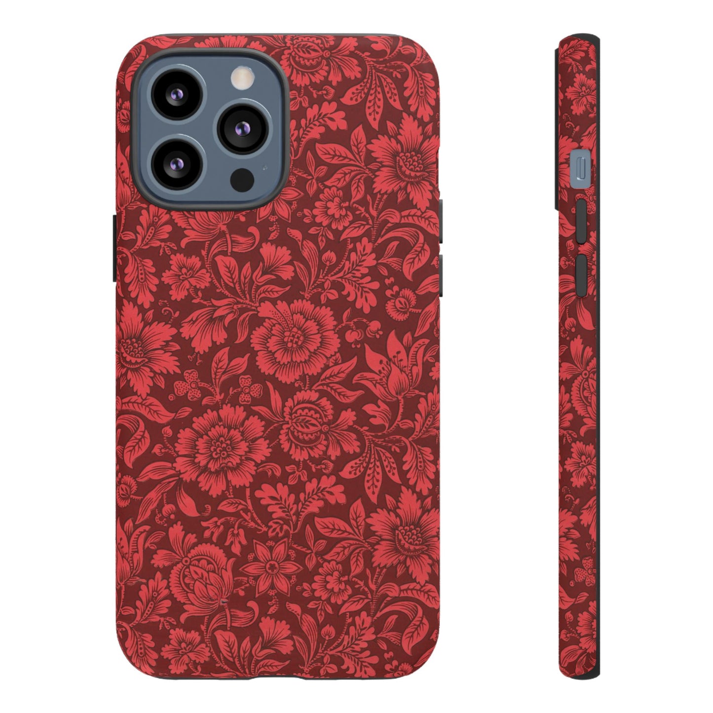 Vintage Crimson Floral Botanical iPhone Case