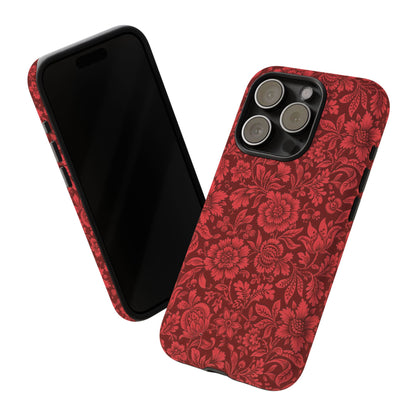 Vintage Crimson Floral Botanical iPhone Case
