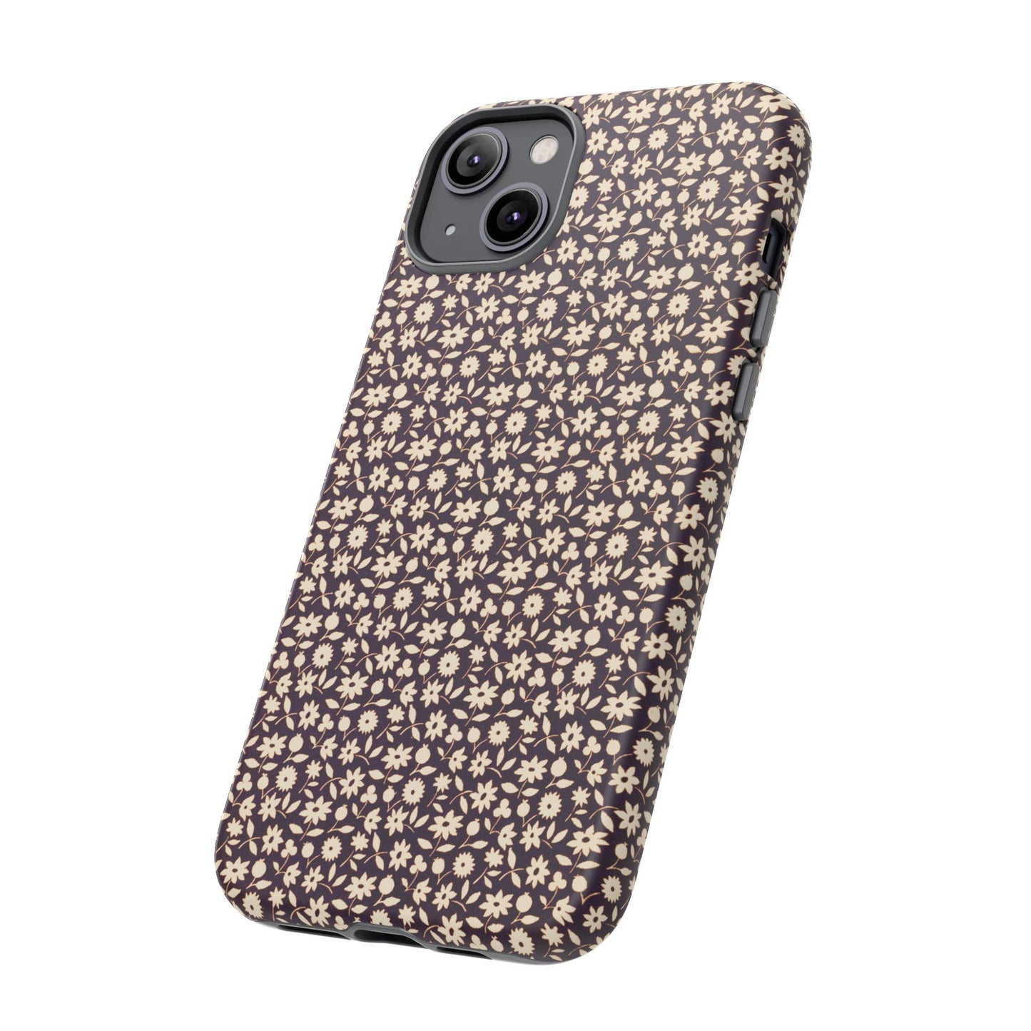 Coffee and Cream Vintage Floral Pattern iPhone Case