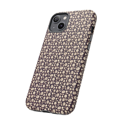 Coffee and Cream Vintage Floral Pattern iPhone Case