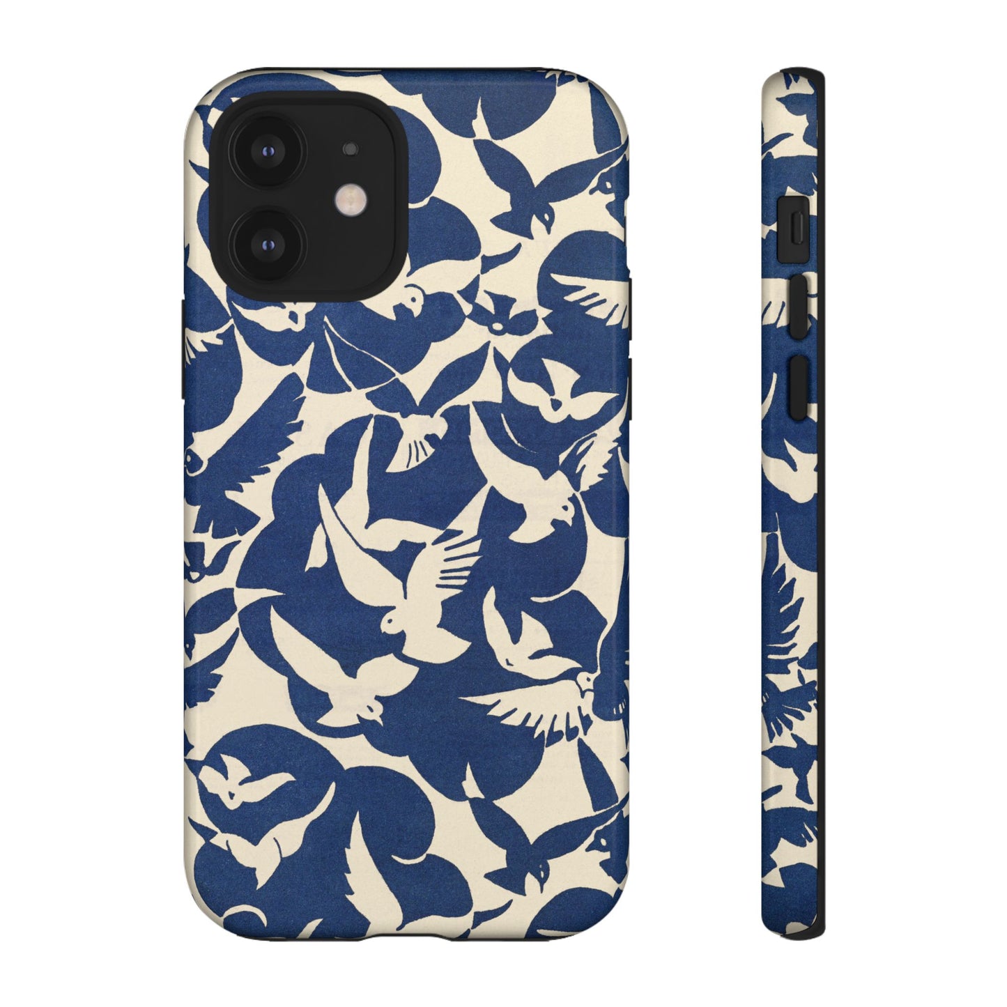Blue Sky Birds Flying Retro iPhone Case