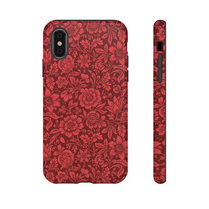 Vintage Crimson Floral Botanical iPhone Case
