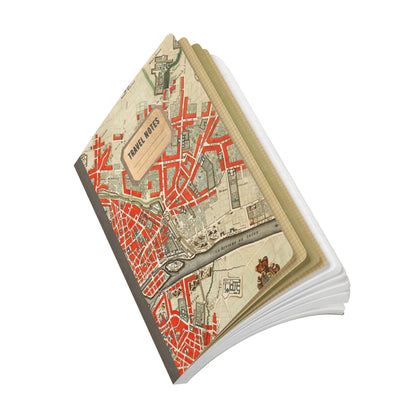 Paris Vintage Map  | Softcover Travel Journal with Inside Illustrations