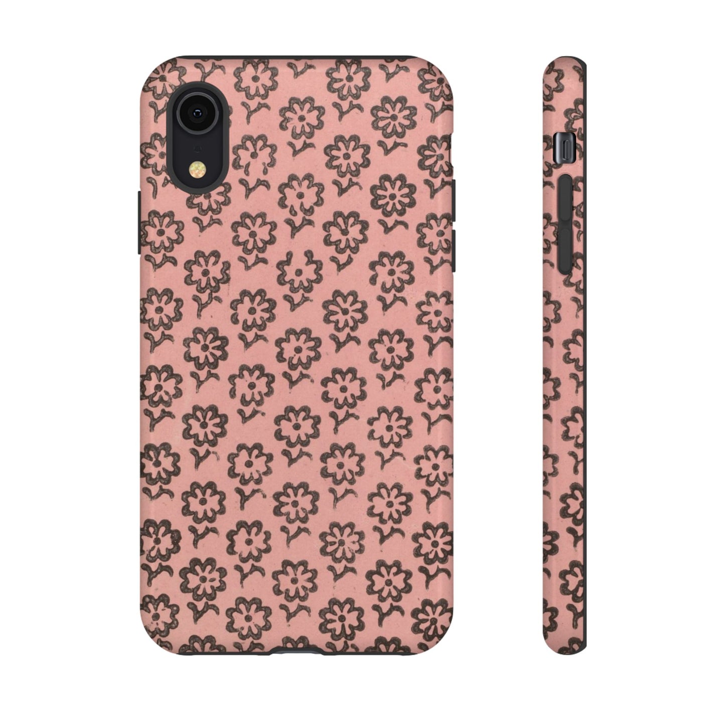 Dutch Pink & Brown Scattered Pattern Floral iPhone Case