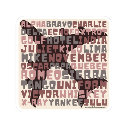Retro Pink Aviation Alphabet Stickers (4 sizes)