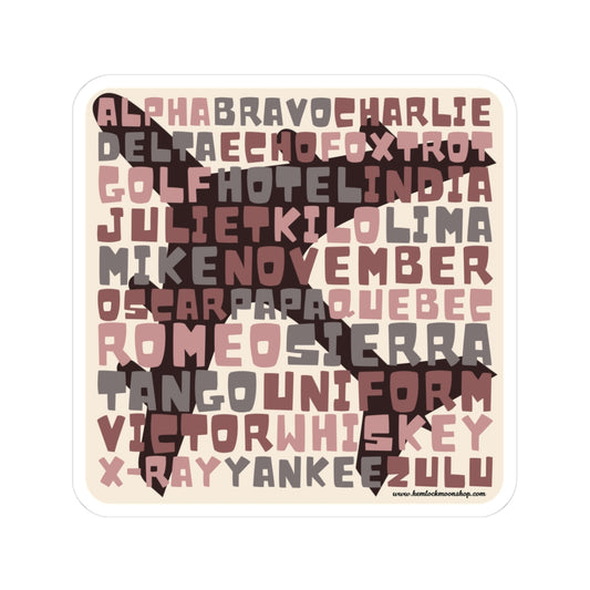 Retro Pink Aviation Alphabet Stickers (4 sizes)