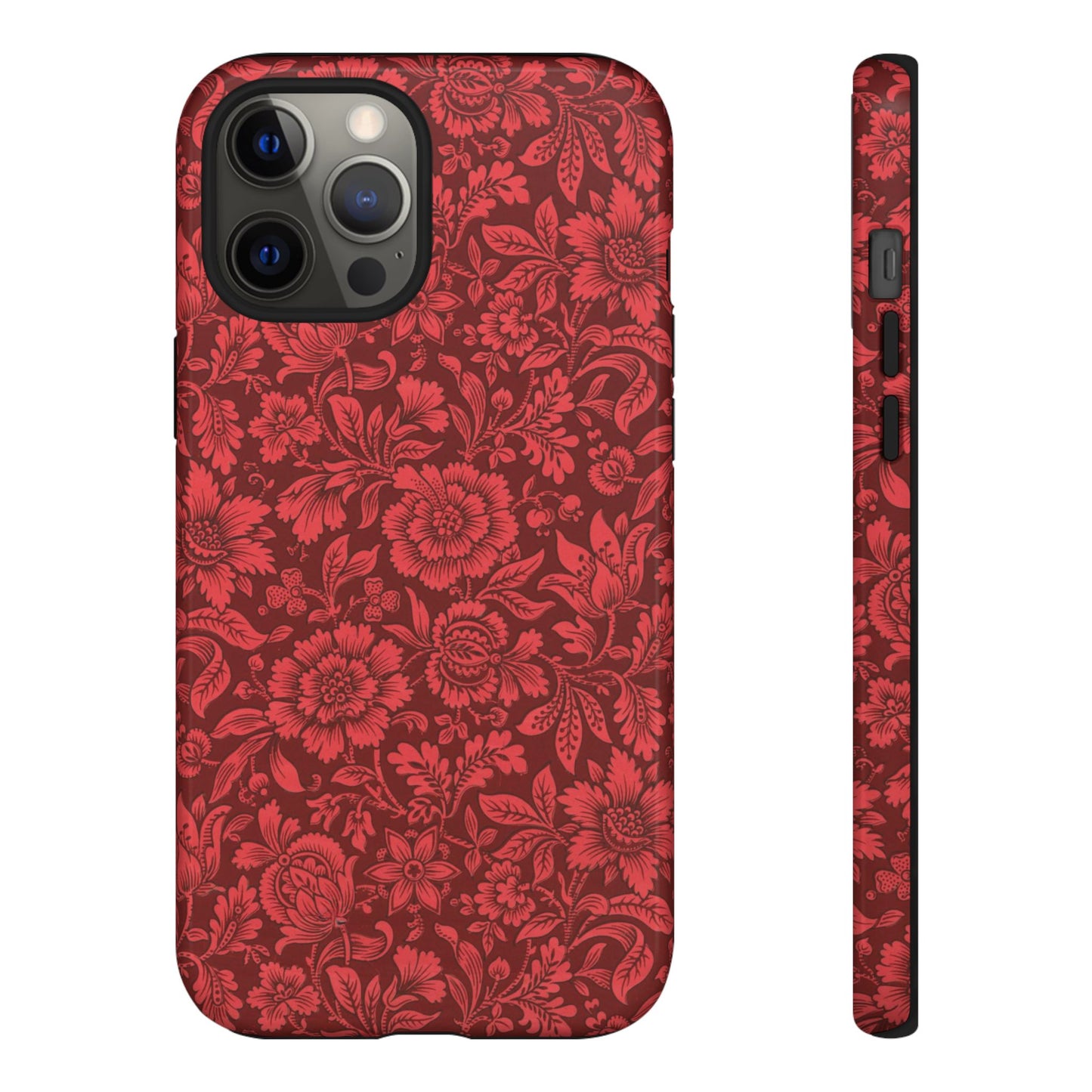 Vintage Crimson Floral Botanical iPhone Case