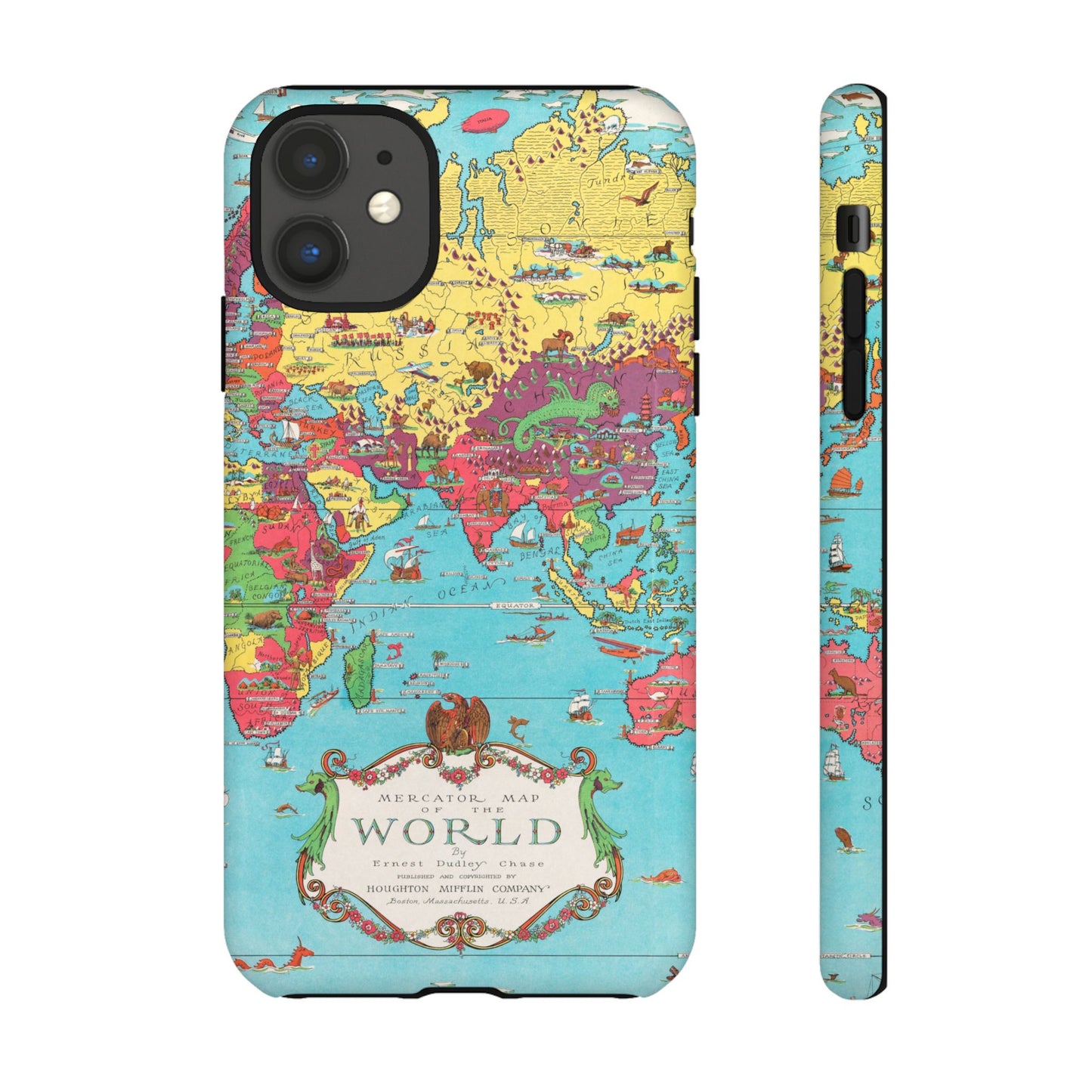 Map of the World Retro Travel iPhone Case