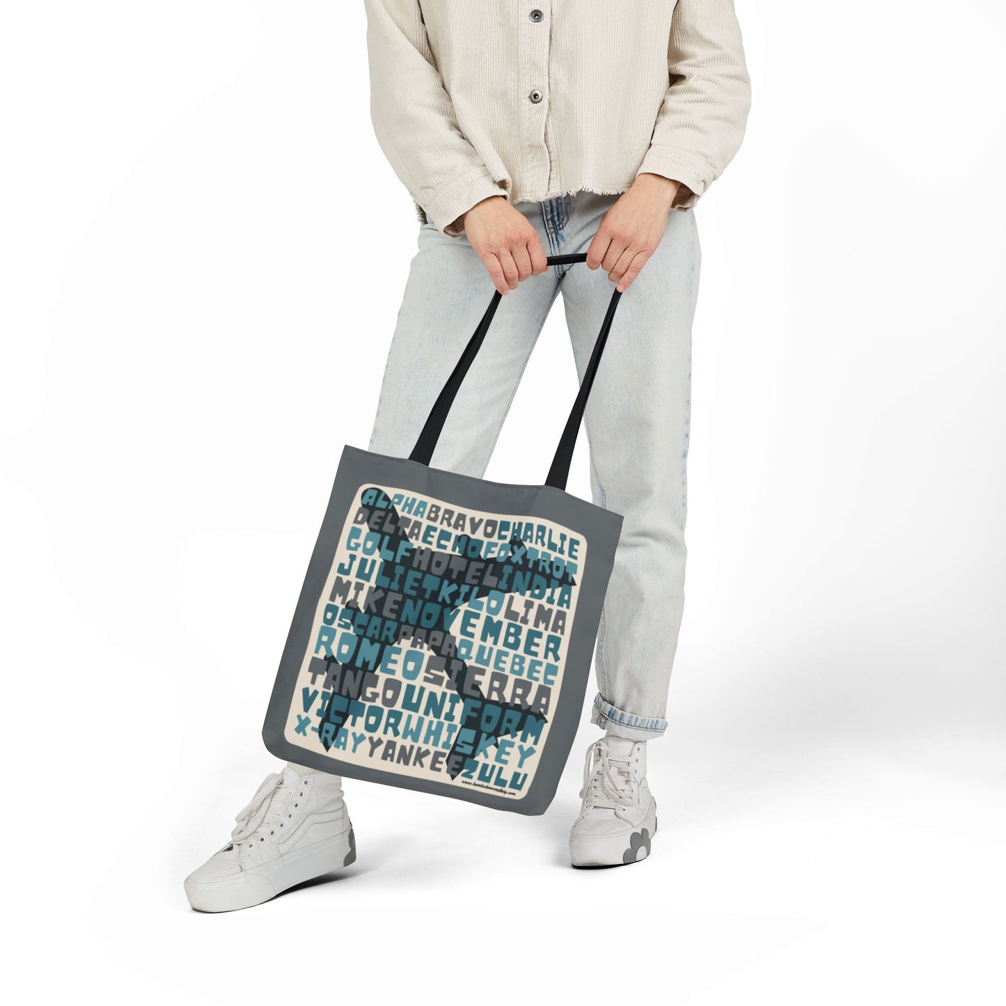 Blue Aviation Alphabet Tote Bag (3 sizes)