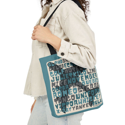 Blue Aviation Alphabet Tote Bag (3 sizes)