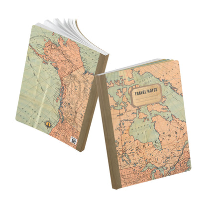 North America Vintage Map |  Softcover Travel Journal with Inside Illustrations