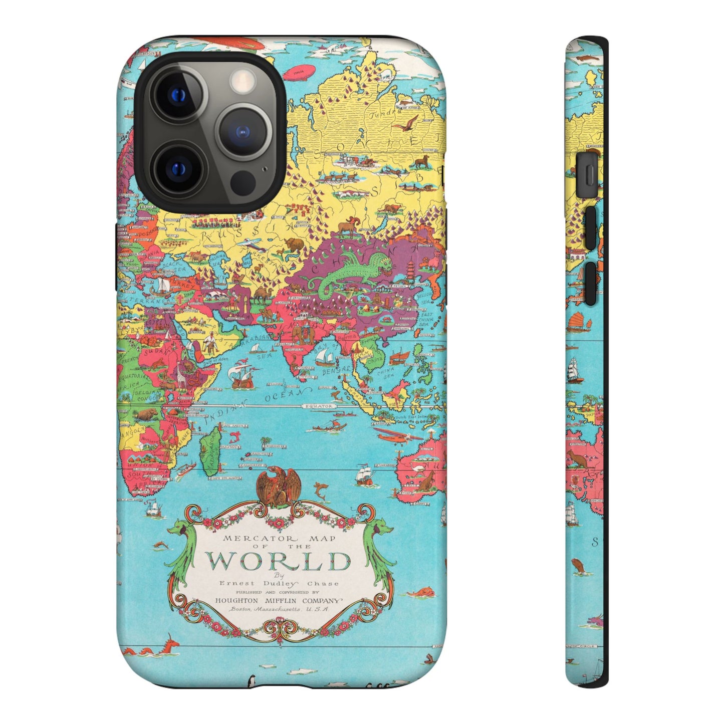 Map of the World Retro Travel iPhone Case