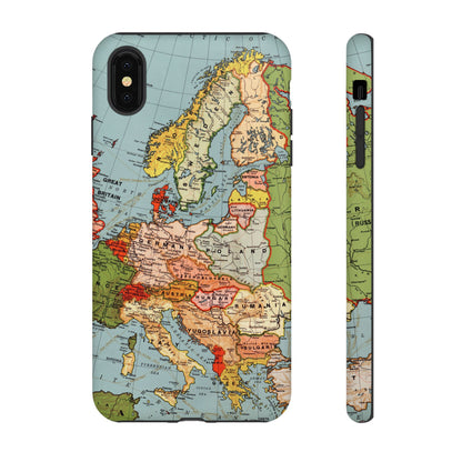 Wanderlust Vintage Map of Europe iPhone Case