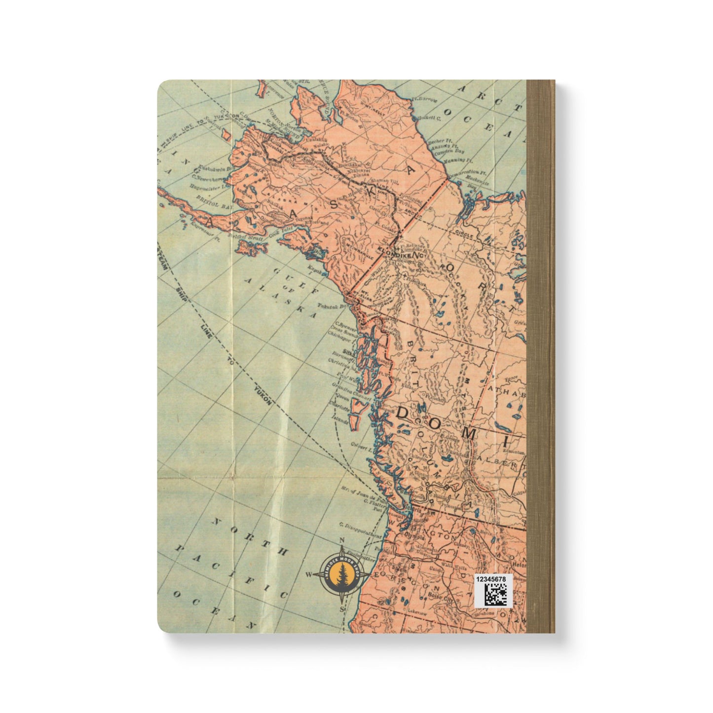 North America Vintage Map |  Softcover Travel Journal with Inside Illustrations