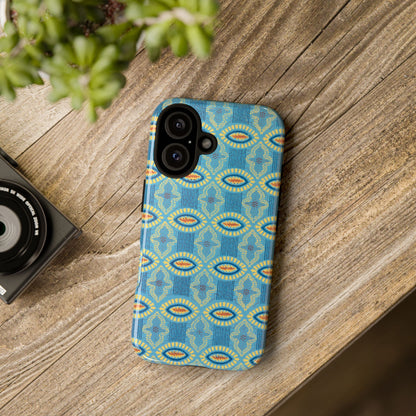 Turquoise Retro Geometric iPhone Case