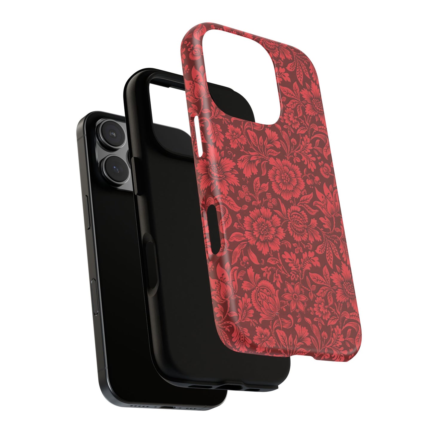 Vintage Crimson Floral Botanical iPhone Case