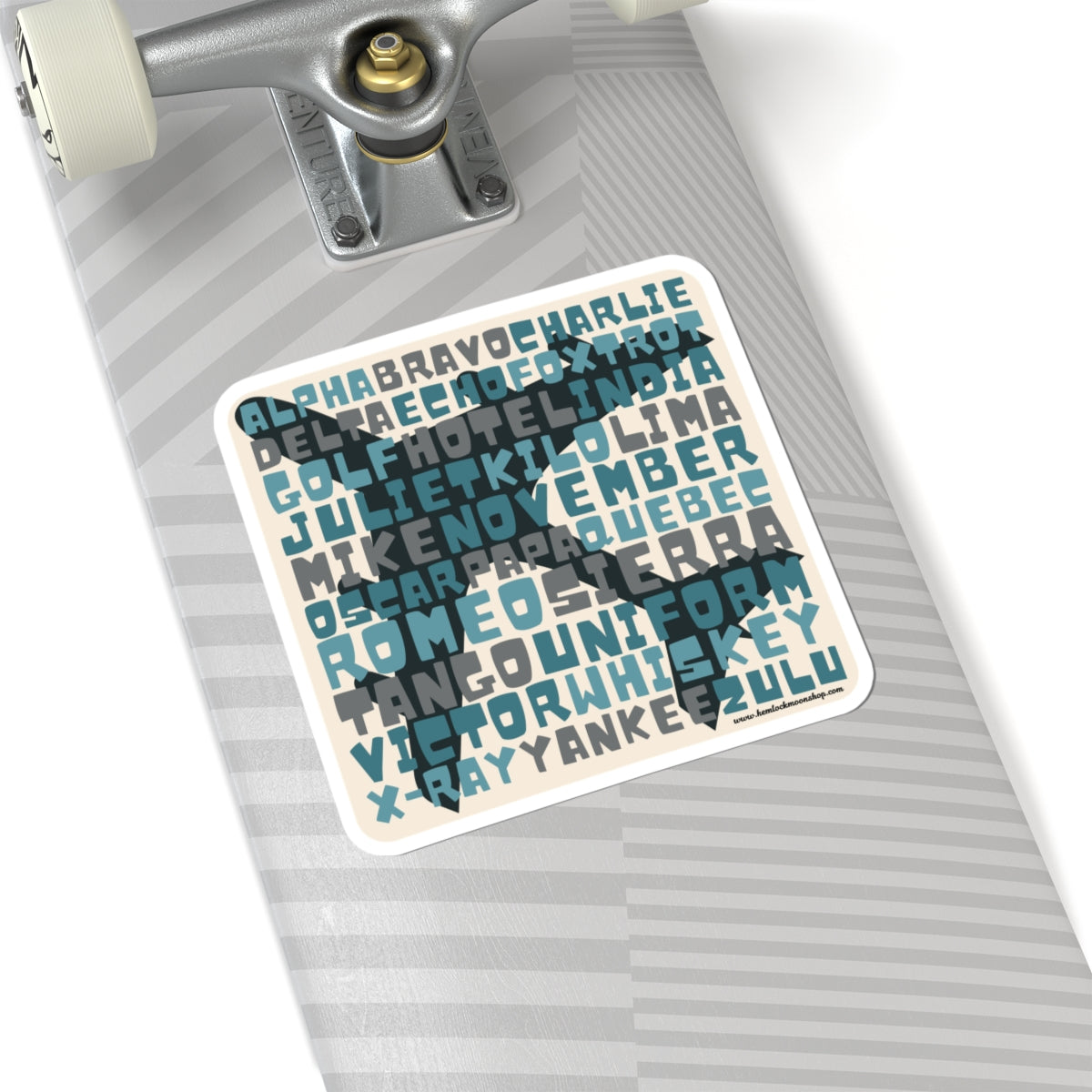 Retro Blue Aviation Alphabet Stickers (4 sizes)